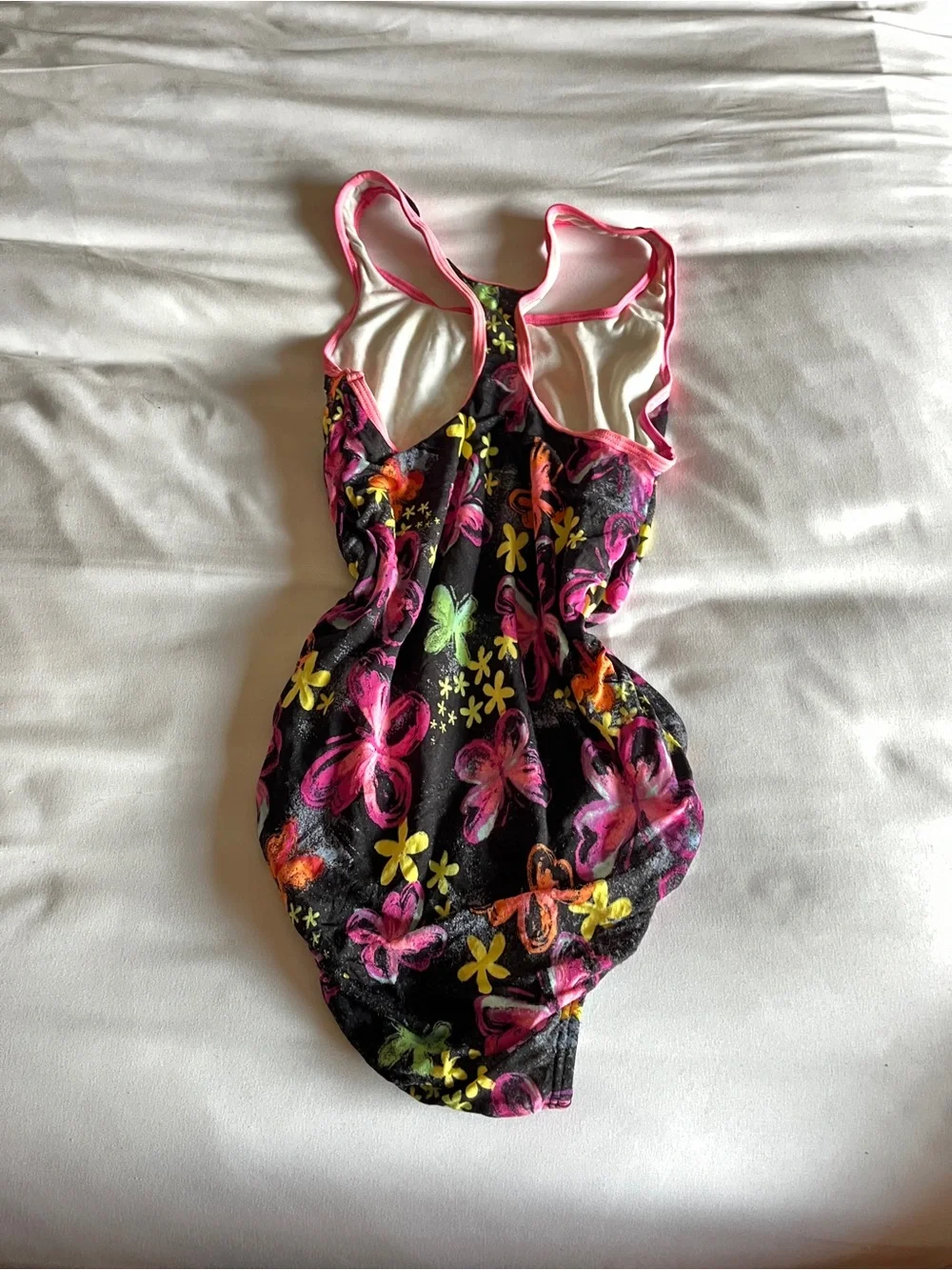 Speedo Girls Floral Butterfly Racerback One Piece Swimsuit Swimwear Size 14